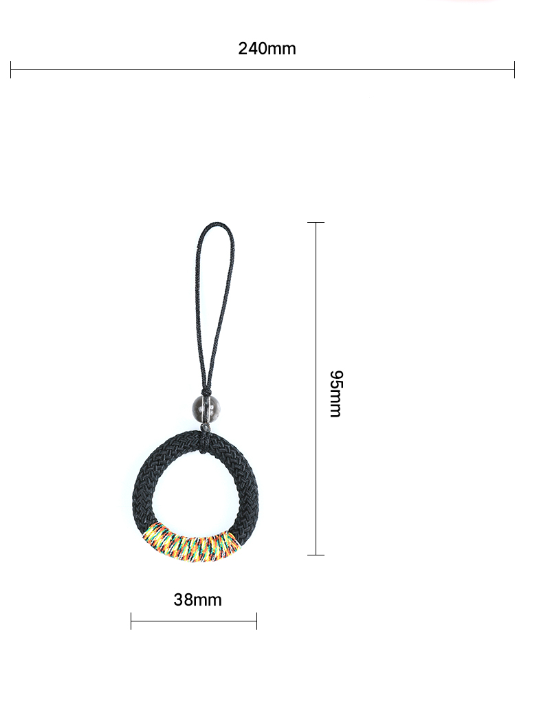 ESCASE Phone Lanyard Wrist Strap Short Chinese Style Key ID Phone Accessory Pendant for Apple 15/14 Pro Huawei Mate 60 Etc. Palace Style ES-02 Obsidian Black 9