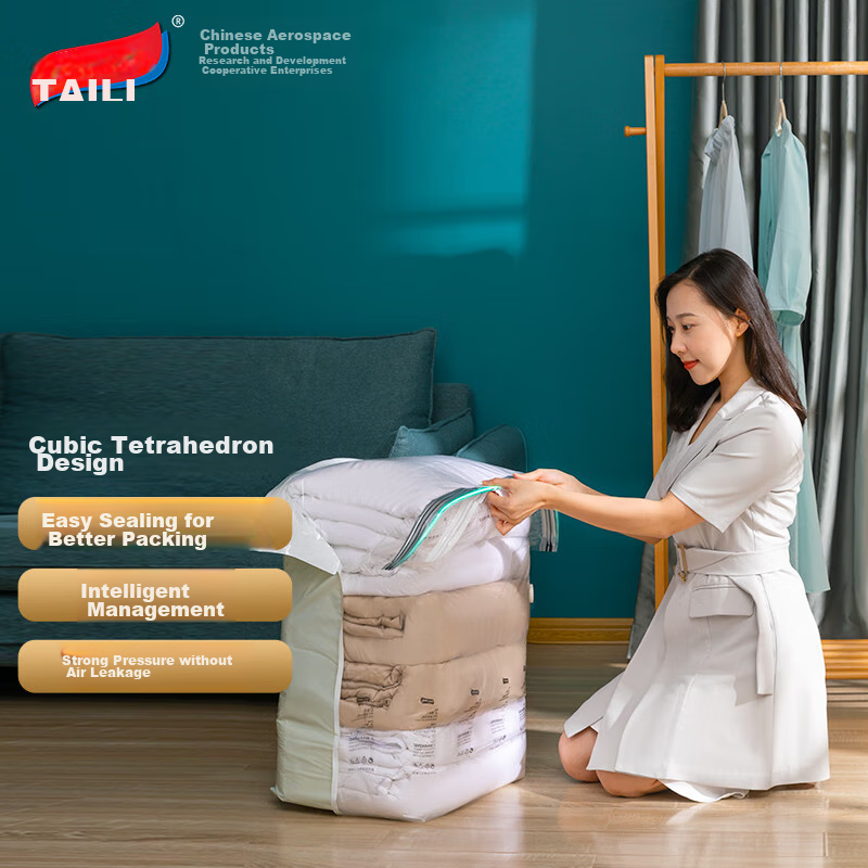 Вакуумные пакеты для хранения Taili, не требуют насоса, для постельного белья, переезда, организации, большой вместимости, набор из 4 шт.