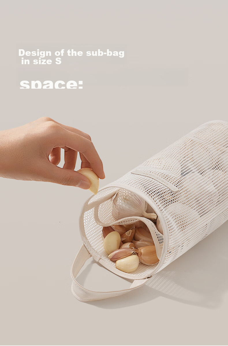 EACHY Onion, Ginger And Garlic Storage Bag Hanging Mesh Pocket Wall-Mounted Kitchen Vegetable Breathable Multifunctional Storage Bag Small Size 8
