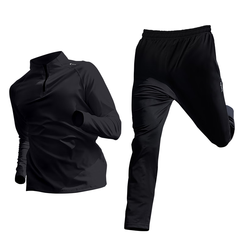 BURUITE Fitness Wear for Men, Running Sportswear Set, Badminton Outfit, Basketball Quick-Dry Clothes, High-Elasticity Training Morning Jogging Suit, Cycling Apparel
