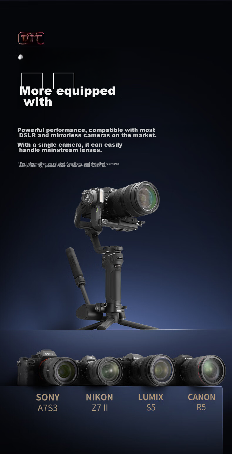 Zhiyun WEEBILL 3S Camera Stabilizer Handheld Gimbal, Anti-Shake Professional Handheld Shooting for Commercial Use, 3kg Load Capacity, DSLR And Mirrorless Camera Gimbal Kit 7
