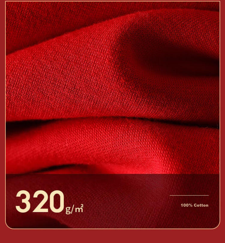 LangSha Horse Year Zodiac Red Thermal Underwear for Men, Fleece-Lined Thick Autumn Top And Bottom, Underwear Socks Wedding Gift Box 6