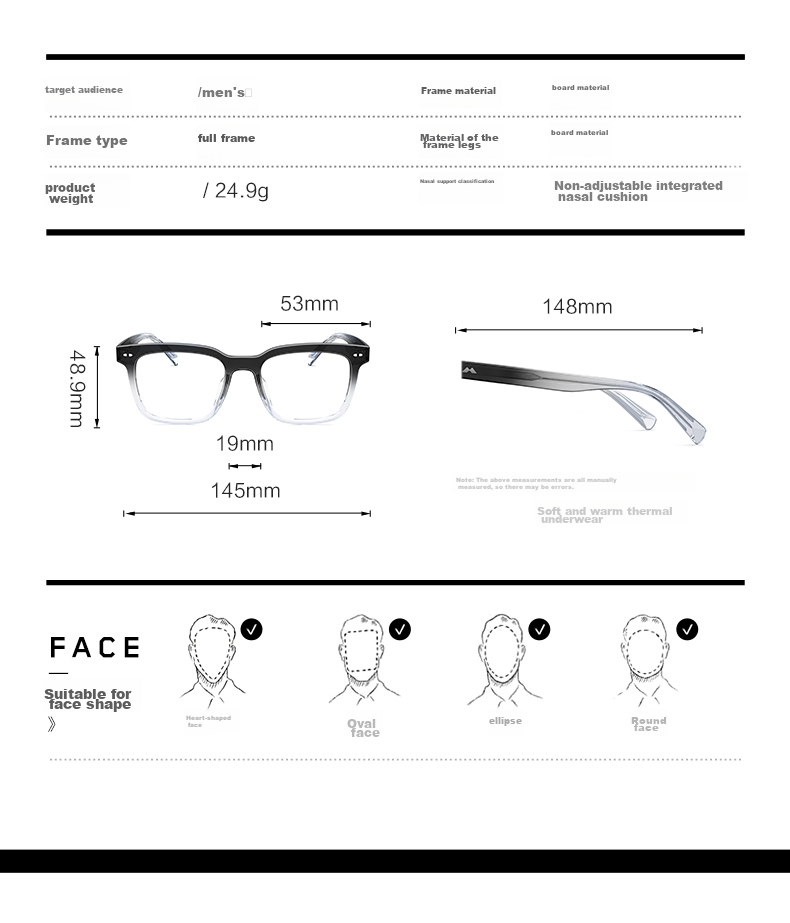 MOLSSION MOLSION Eyeglass Frames for Men And Women Students, Suitable for Myopia Lenses, MJ3039 6