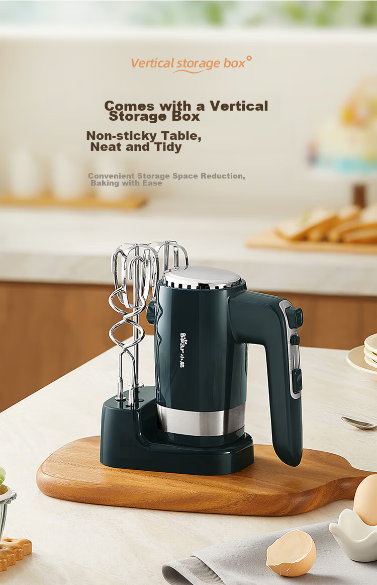 Bear Egg Beater, 304 Stainless Steel Whisk, Household Electric Egg Beater, Mini Cream Whipper, Handheld Automatic Mixer for Baking, DDQ-F01K3 11