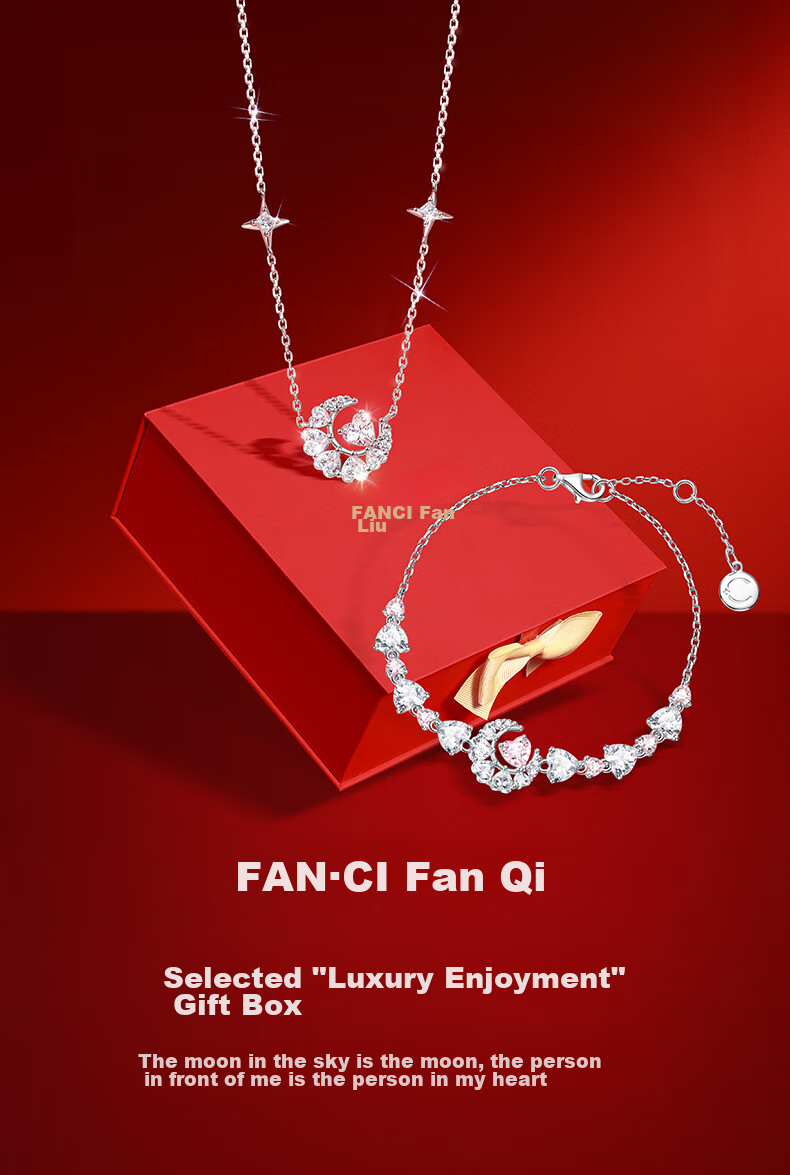 Fanci Dream Moon Necklace for Women, Silver Moon Collarbone Chain, Luxurious High-End Birthday Gift for Girls 1
