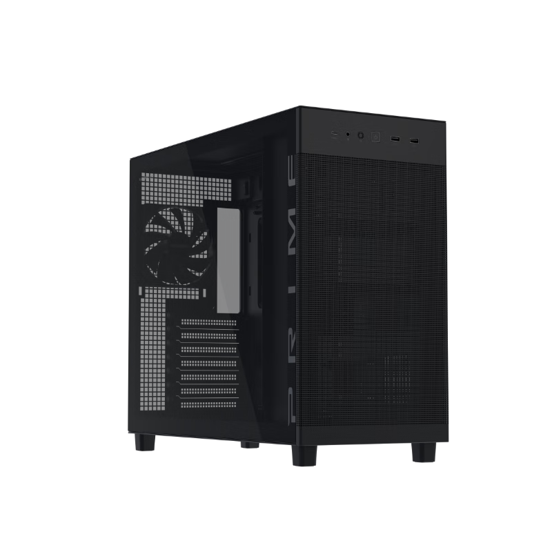 ASUS PRIME AP303 Ice Cube ATX Case Tool-Free Removal 20Gbps Type-C Support 360mm Radiator Support 360mm GPU Support GPU Bracket