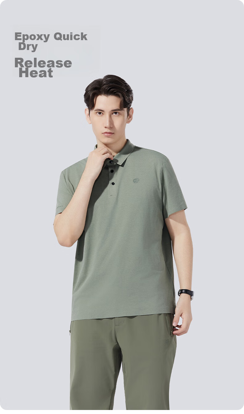 TECTOP Men's Outdoor Short Sleeve Polo Shirt Breathable Sports Base Layer Casual T-Shirt 2422175TX Classic Black L 1