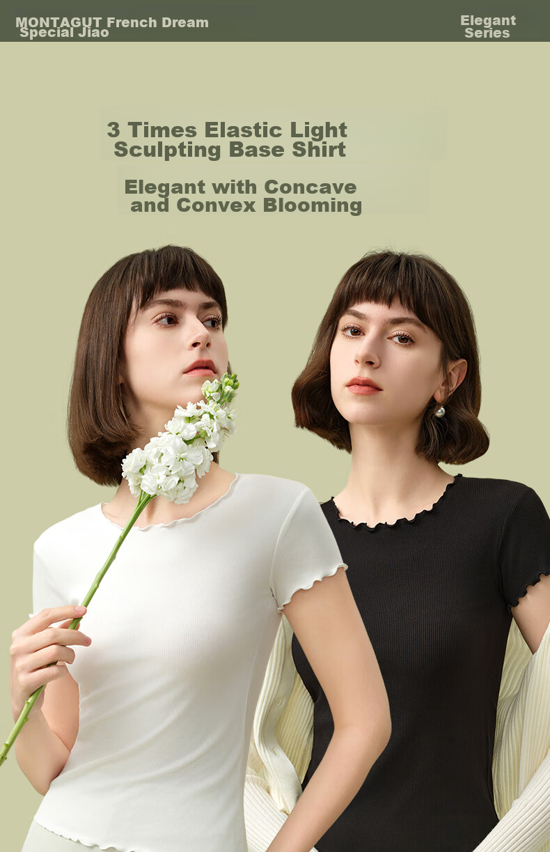 MONTAGUT Modal Cotton Undershirt for Women, Slim-Fit Thin Short-Sleeve White Top, Stylish Basic Base Layer for Autum 1