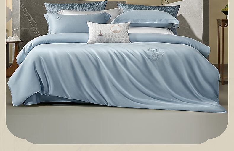 Bailisi Shuixing Jiafang Brand Four-Piece Bedding Set, Pure Cotton Bedsheet, Duvet Cover, Quilt, 100% Cotton, 60-Count Long-Staple Cotton, High-End Luxury, for 1.8m Bed 12