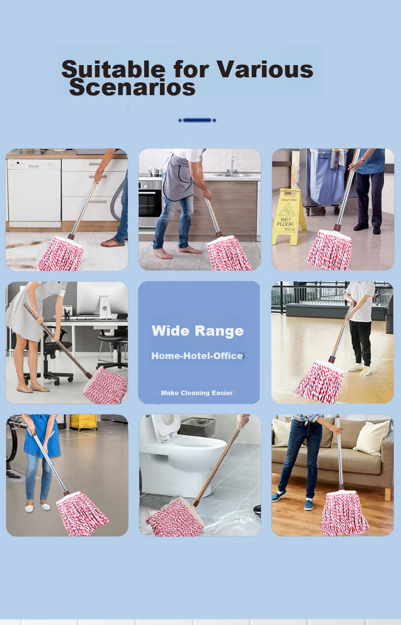 CIRY Cotton Yarn Mop, 40CM Mop Head, Flat Dust Pusher, for Hotels, Schools, Supermarkets, Property Management, Sponge And Cotton, Car Washing, Floor Mopping 7