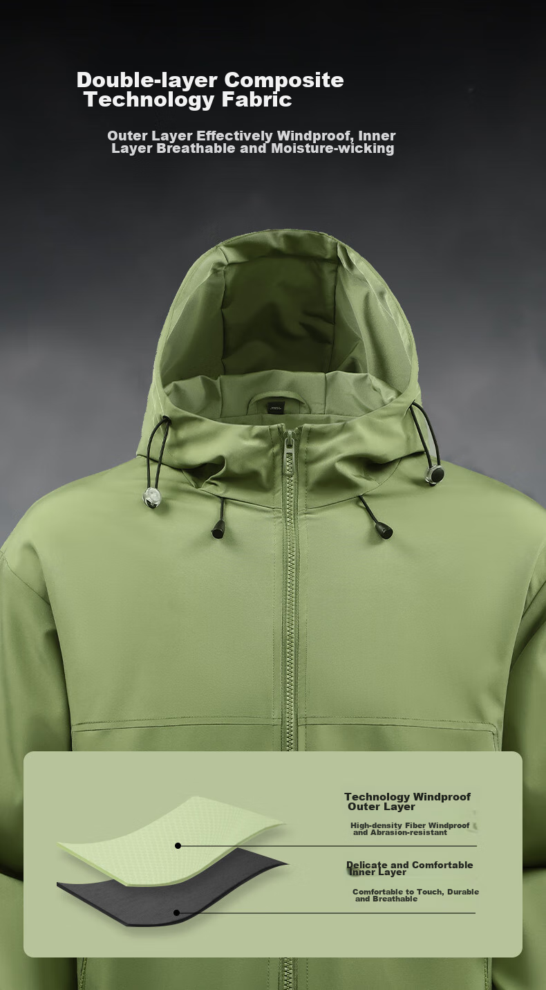 Baleno Jacket for Men And Women, Spring And Autumn Fashion Simple Windproof Casual Hooded Jacket, Loose Versatile Zip-Up Cardigan Spring Outfit 4