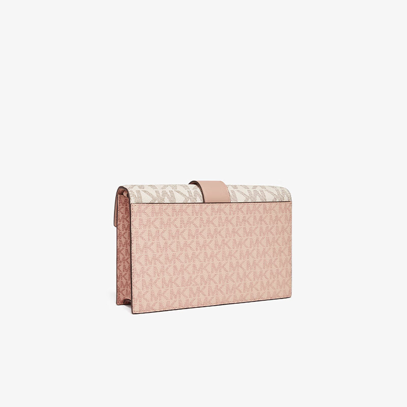 MICHAEL KORS [Elegant And Practical] CHARM Chain Envelope Bag Medium Size, Ballet Pink/deep Pink/white, Gift