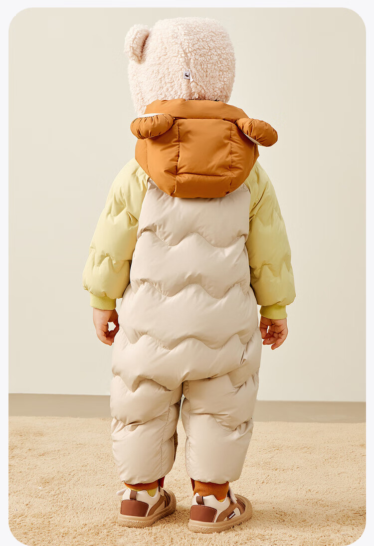 Minibala Newborn Baby down Jacket Onesie, Outdoor Wear for Boys And Girls, White Duck down Winter Coat 12