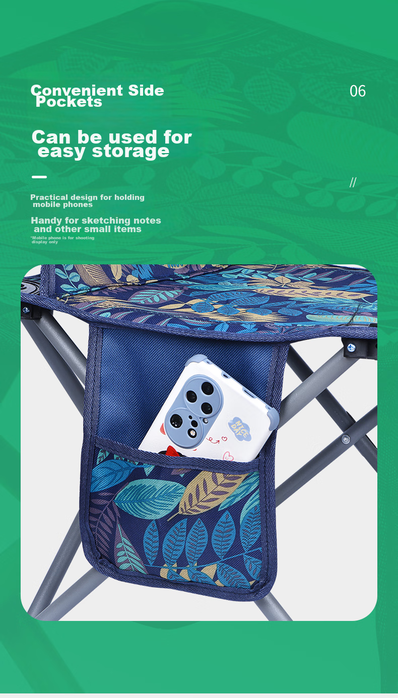 Grsaed Outdoor Folding Chair Fishing Seat Extra Large Portable Fishing Chair Sketching Chair Picnic Travel Subway Portable Chair Striped 13