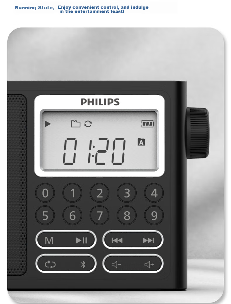 PHILIPS TAR3878 All-Band Radio Shortwave Radio Bluetooth Radio Portable Digital Card-Slot Radio for Elderly Home Outdoor Use with Rechargeable Semiconductor Speaker 19