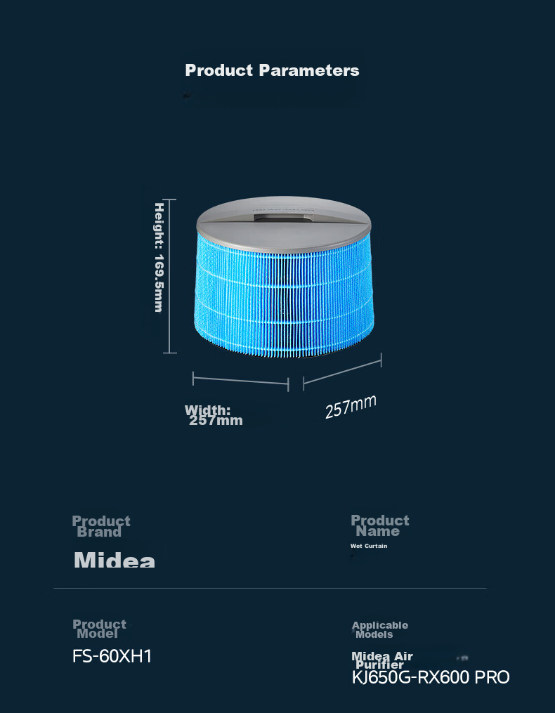 Midea Humidifying Air Purifier with No-Mist Humidifier RX600PRO Original Humidifier FS-60XH1 [Accessory] 6