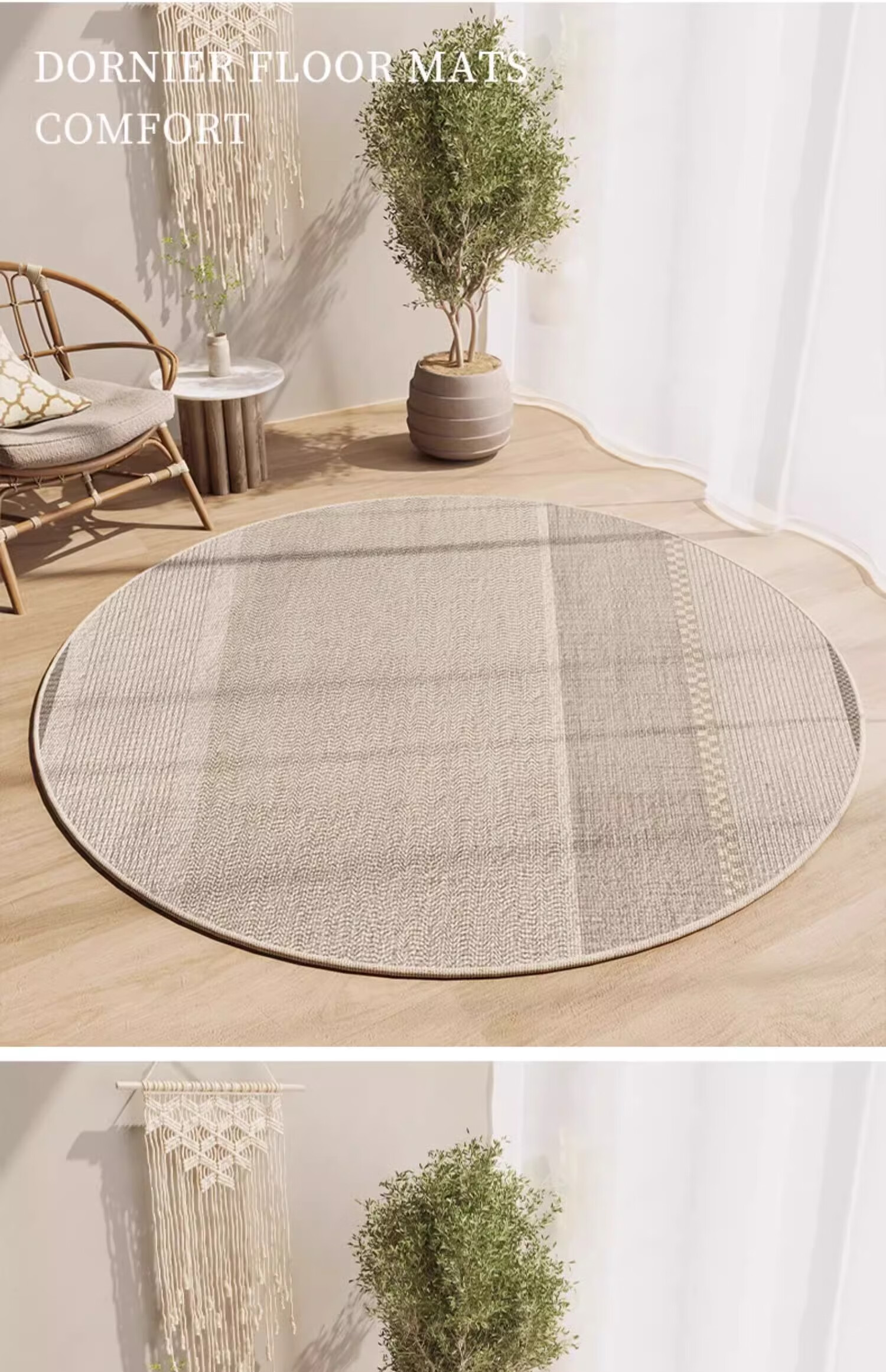 Yinshang Swivel Chair Round Small Carpet Office Study Computer Chair Wheelchair Floor Mat Bedroom Rocking Chair Dressing Table Foot Pad 8