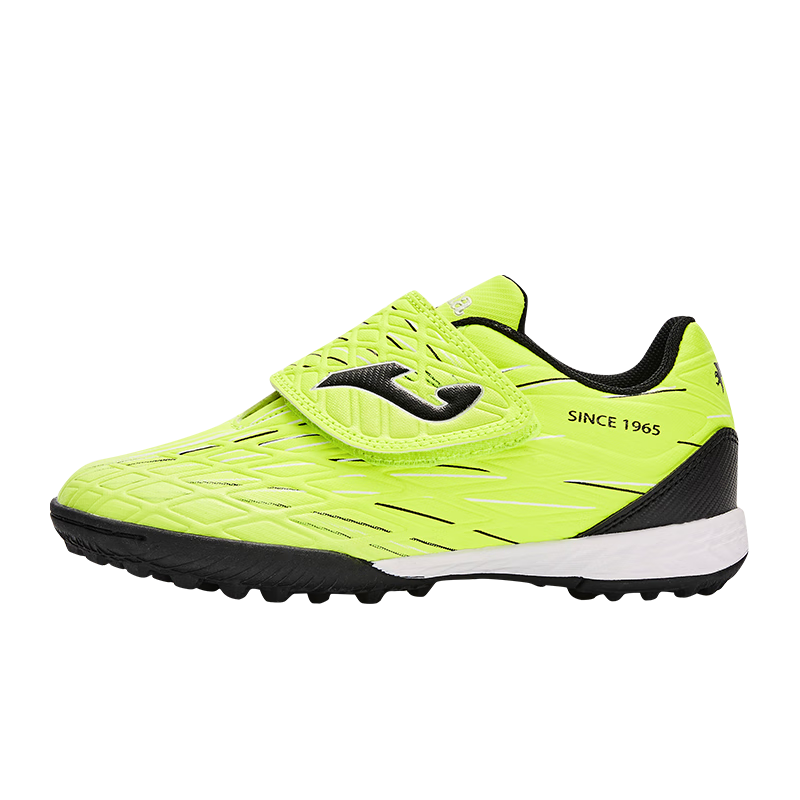 JOMA Soccer Shoes for Children TF Turf Cleats Boys Girls Youth Non-Slip Wear-Resistant Velcro Football Training Shoes Green Black Size 33