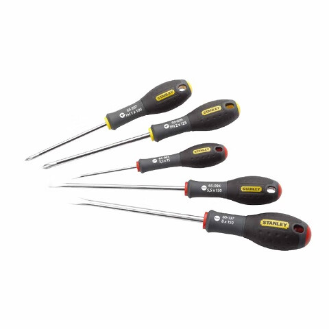 STANLEY 5-Piece Set with Three-Color Handles, Non-Slip Phillips And Flathead Screwdriver Kit, 65-436