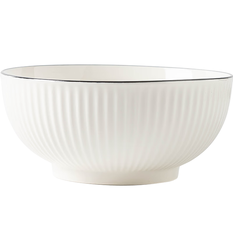 JD Original Bowl, Large Capacity Soup Bowl, Boiled Rice Bowl, Ceramic Bowl for Home Use, Large Noodle Bowl, Salad Bowl, Yamada Bowl, 8 Inches * 2
