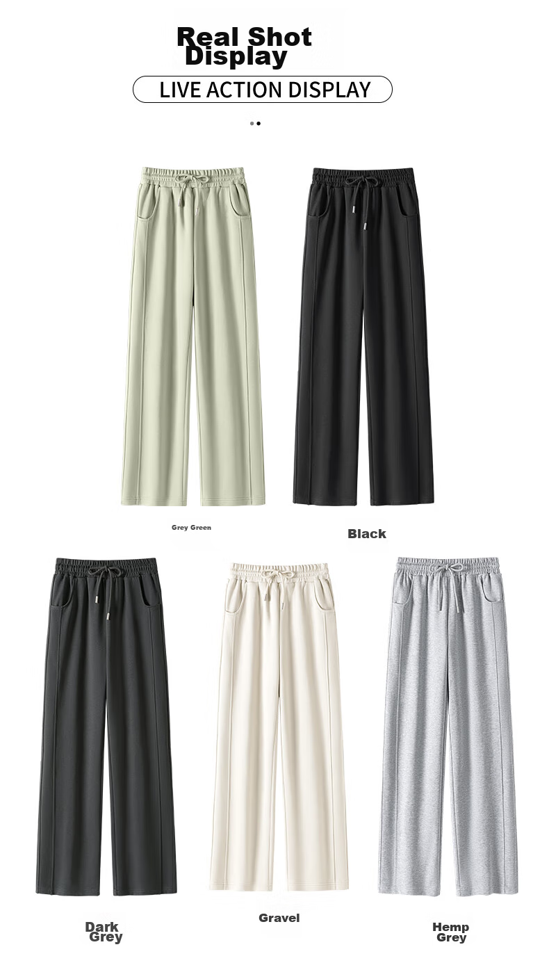 Baleno Fashion Patchwork Straight-Leg Pants for Women, New Spring 2026 High-Waisted Draping Slimming Comfortable Versatile Casual Trousers 19