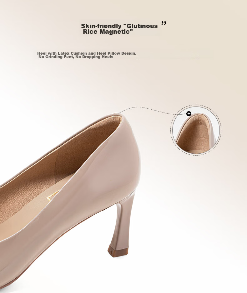 COMELY Square Buckle High Heels for Women, Spring Commute Square Toe Fashionable French Rhinestone Pumps Stiletto Shoes, Pink Apricot Color, Size 36 12