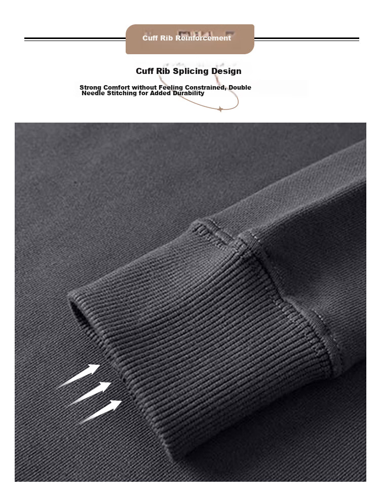 JEANSWEST LIFE Men's Hoodless Sweatshirt, Loose-Fitting Base Layer Jacket for Spring And Autumn, Triangular Design, Heavyweight Round Neck Top for Me 5