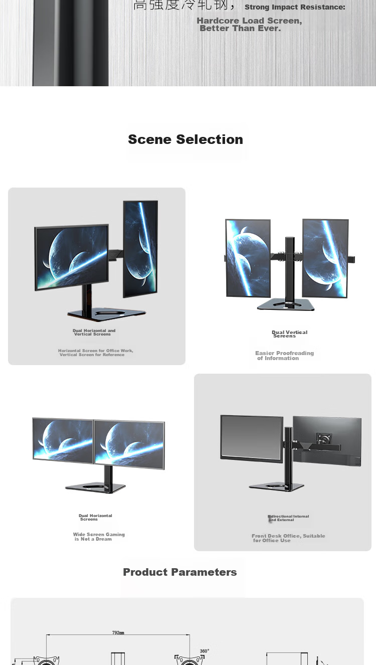 KALOC Monitor Stand, Universal Adjustable Height Stand without Drilling, Desktop LCD Monitor Mount DZ220-T 6