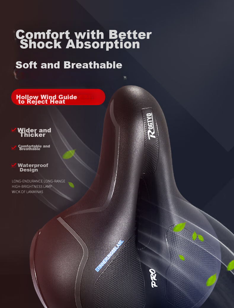 ROGTYO Bicycle Seat, Mountain Bike Saddle, Thickened Universal Seat Cushion, Bike Seat Accessory 1
