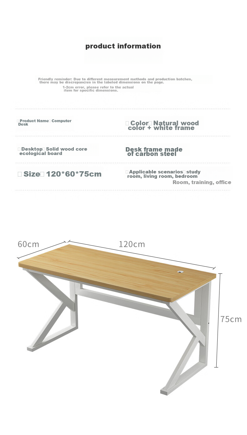Yameile Gaming Desk, Thickened Solid Wood Core Computer Desk, Office Desk, Study Desk, Simple Writing Workstatio 17