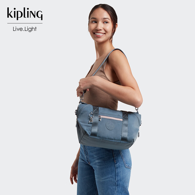 Kipling Water-Resistant Backpack, Compact And Lightweight Crossbody Bag, Birthday Gift, ART MINI Pen Brush Blue ST Qixi