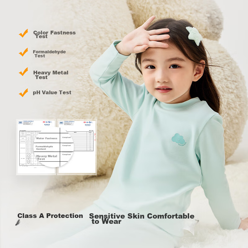 BALABALA Girls' Autumn And Winter Thermal Underwear Set, Thick Warm Base Layer Sleepwear for Children And Toddlers, 208424169001