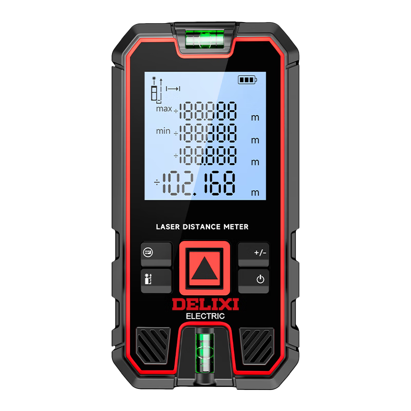 DELIXI ELECTRIC Laser Rangefinder, Handheld High-Precision Electronic Ruler, Infrared Outdoor And Home Use Measuring Device, Dual Horizontal Bubbles, 120 Meters Range