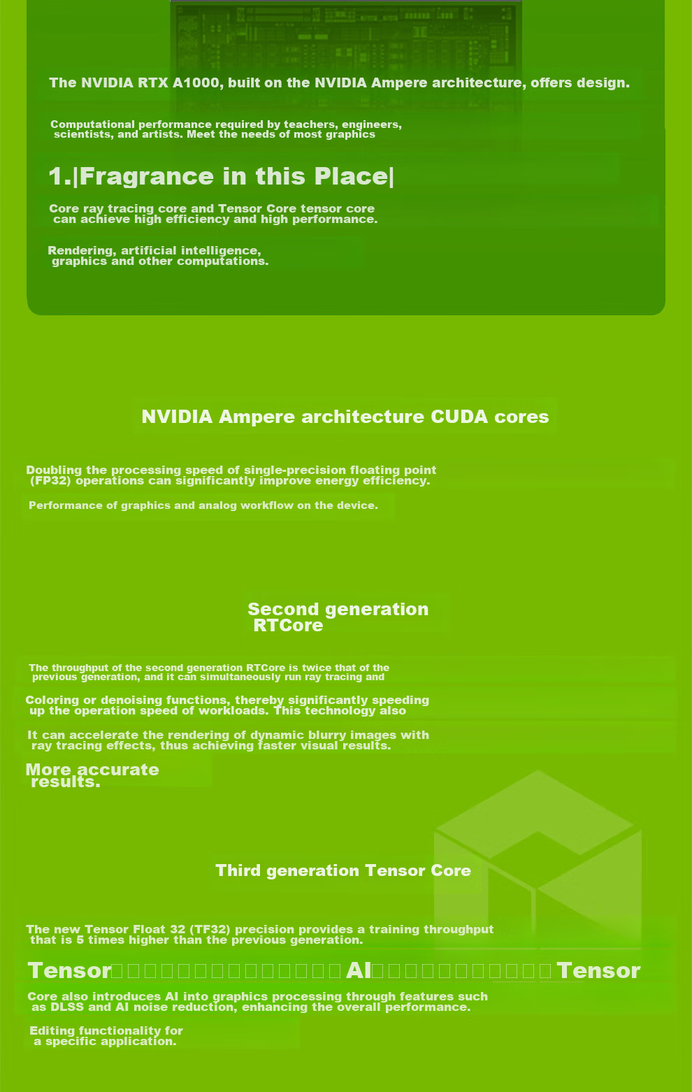 NVIDIA RTX A1000 8GB GDDR6 Video Editing, Modeling Rendering, Professional Graphics Card, Industrial Packaging 3