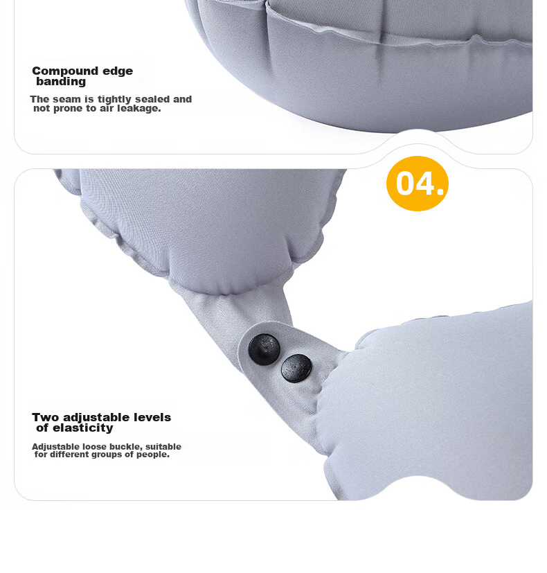 40,000 KM Inflatable U-Shaped Travel Neck Pillow Portable Airplane Cervical Support Pillow U-Shape Neck Pillow for Train and Long-Distance Car Sleep Aid 11