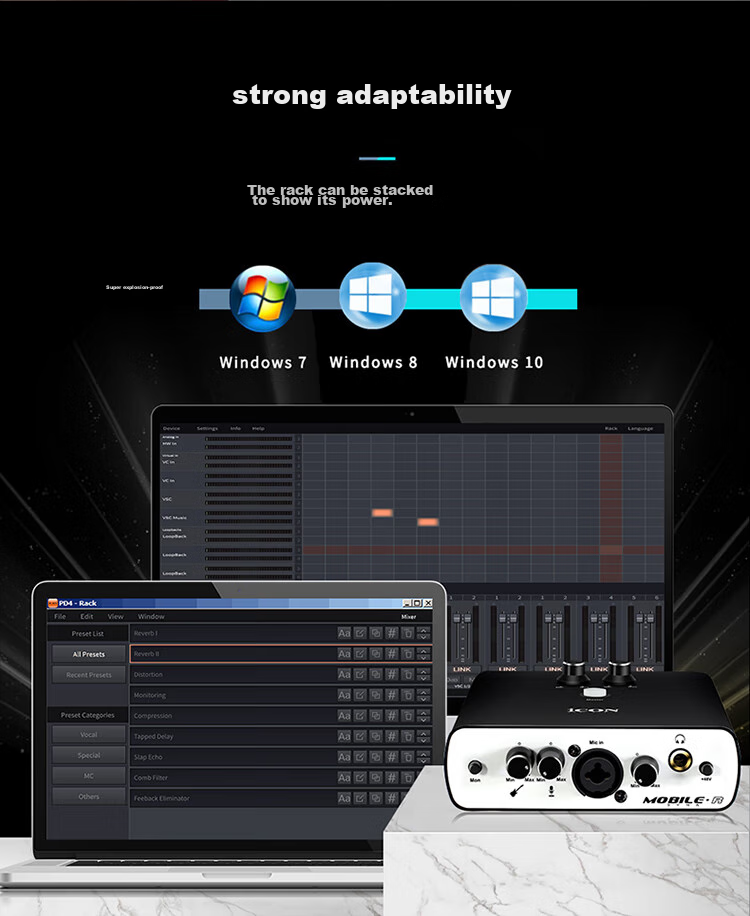 Aiken Mobile R Sound Card Live Streaming Kit, Computer And Phone OTG Direct Connection, 48V Phantom Power Supply, ASIO Driver, One-Key Voice Changer, Real-Time Monitoring, Voice Changer, Live Streaming Device 8