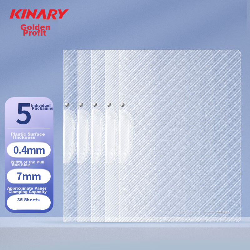 Jindeli 5 Pieces 7mm Pull-Tab Report Folder A4 Mirror-Finish Twill Frosted Board Rotating Pull Rod Folder File Folder Document Folder Conference Folder Student Exam Paper Collection Folder TD104