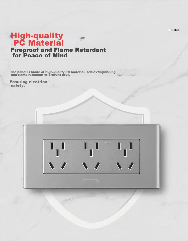 BULL Switch Socket, Multifunctional 118-Type Socket Switch with 15 Or 9 Holes Socket Panel G04Z356A, Gray 10