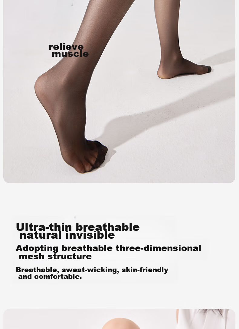 BONAS 26 New Mid-Calf Socks, Ultra-Thin Summer Women's Thigh-High Stockings, JK Sexy Non-Slip Mid-Calf Silk Stockings 7