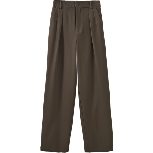 Dme [Casual Ceiling] Spring And Autumn Simple Mid-Rise Women's Pants, Straight-Leg Casual Trousers for Women, Olive Green, L