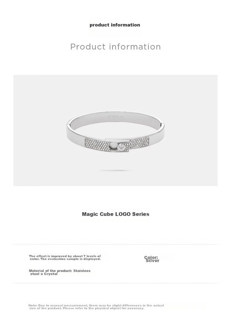 EMPORIO ARMANI Women's Bracelet, Cube Logo Series, Birthday Gift for Girlfriend, EGS3088040 4