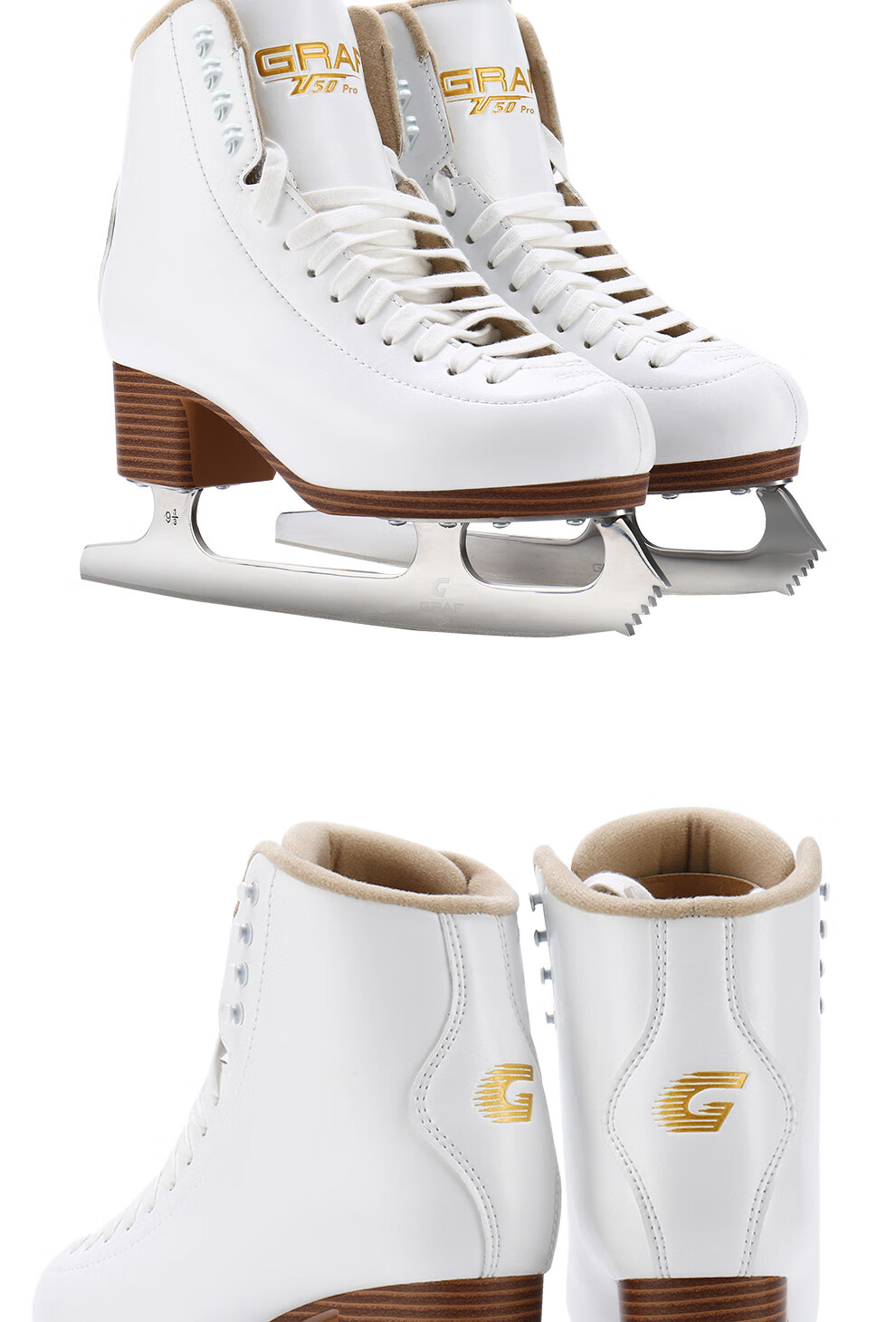 GRAF Swiss Figure Skating Shoes, Children's Ice Skates, Adult Beginner Professional Ice Skates, U50 Pro Size 35 15