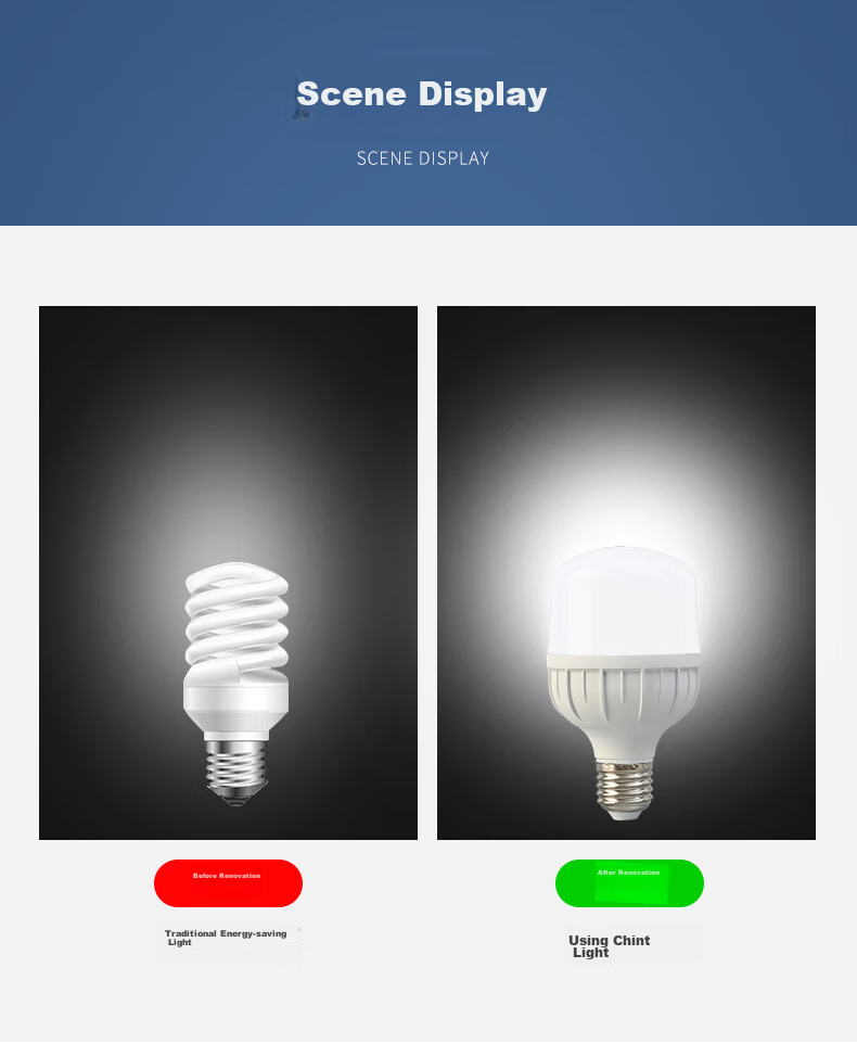 CHNT LED Bulb, Energy-Saving Lamp, E27 Screw Base, for Home And Commercial Use, High-Power Light Source, 28W Cool White Light, Column Bulb 7