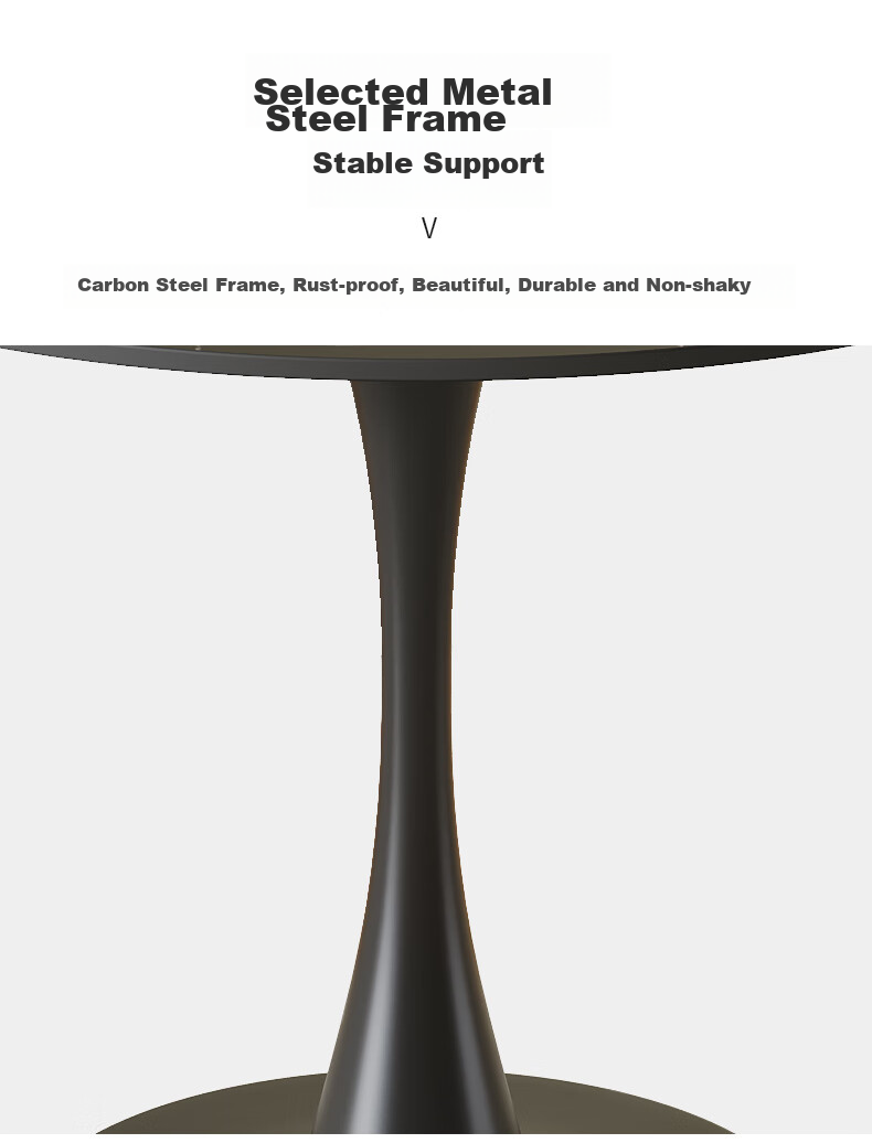 KULIN Rock Slab Dining Table, Round Small Table, Restaurant Coffee Table, Simple Round Office Negotiation Side Table, 60*74cm 11