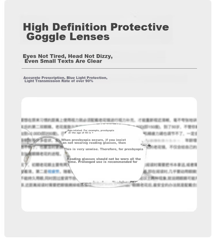 Nianqingtai Reading Glasses for Men, High-Definition Metal Full-Frame Business Anti-Blue Light High-Quality Presbyopic Glasses 668+300 Degrees 8