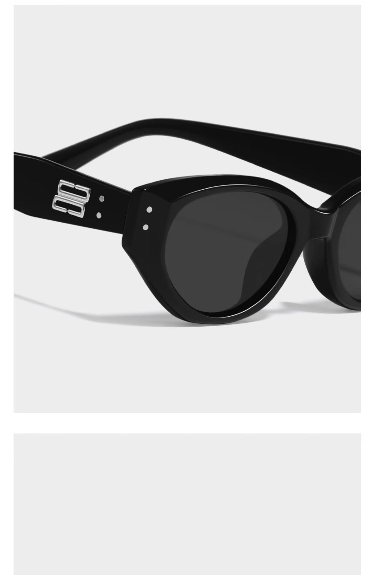 LESCA LUNETIER Vintage Cat Eye UV Protection Sunglasses Wise Black [Atmospheric Stylish Look] 13