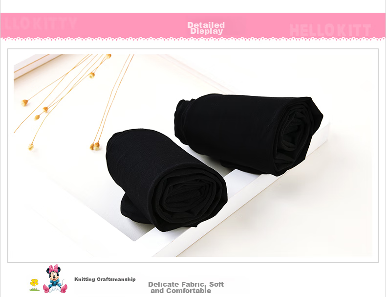Disney Children's Tights, Girls' Leggings, Dance Socks, 2-Pack, Velvet, SM31115, Black, Size M 7