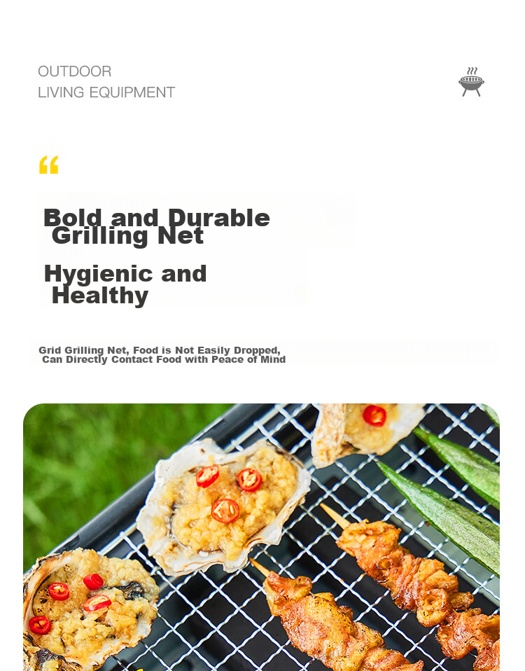 OFEIS Barbecue Grill Set for Home And Outdoor Use, Portable Charcoal Grill for Camping And Kebab Skewers, 6-Piece Set 10