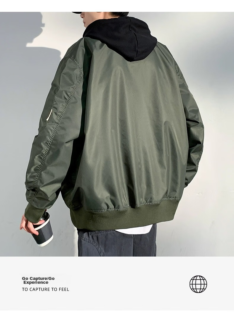 Dingfengbaoluo Outdoor Hiking Windbreaker Jacket for Men, Spring Loose Fit Windproof Casual Coat MYY740 Black Size M 20
