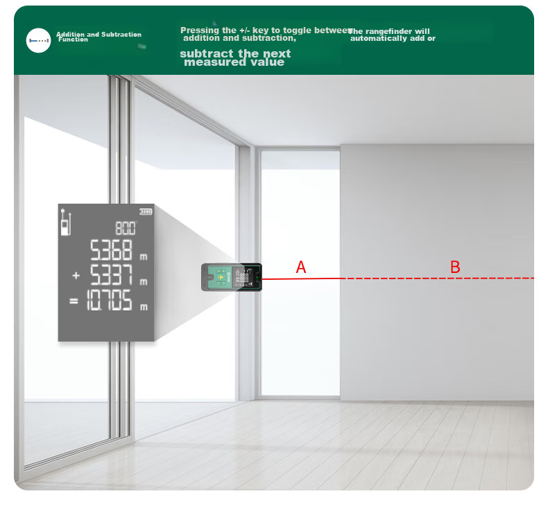 Shida SATA Laser Rangefinder, Handheld Infrared Measuring Ruler, High-Precision Electronic Room Measuring Instrument, D05905A 17